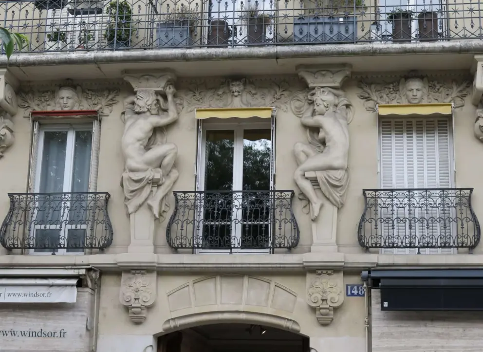 Bas-reliefs on a building near the metro station La Tour-Maubourg. 