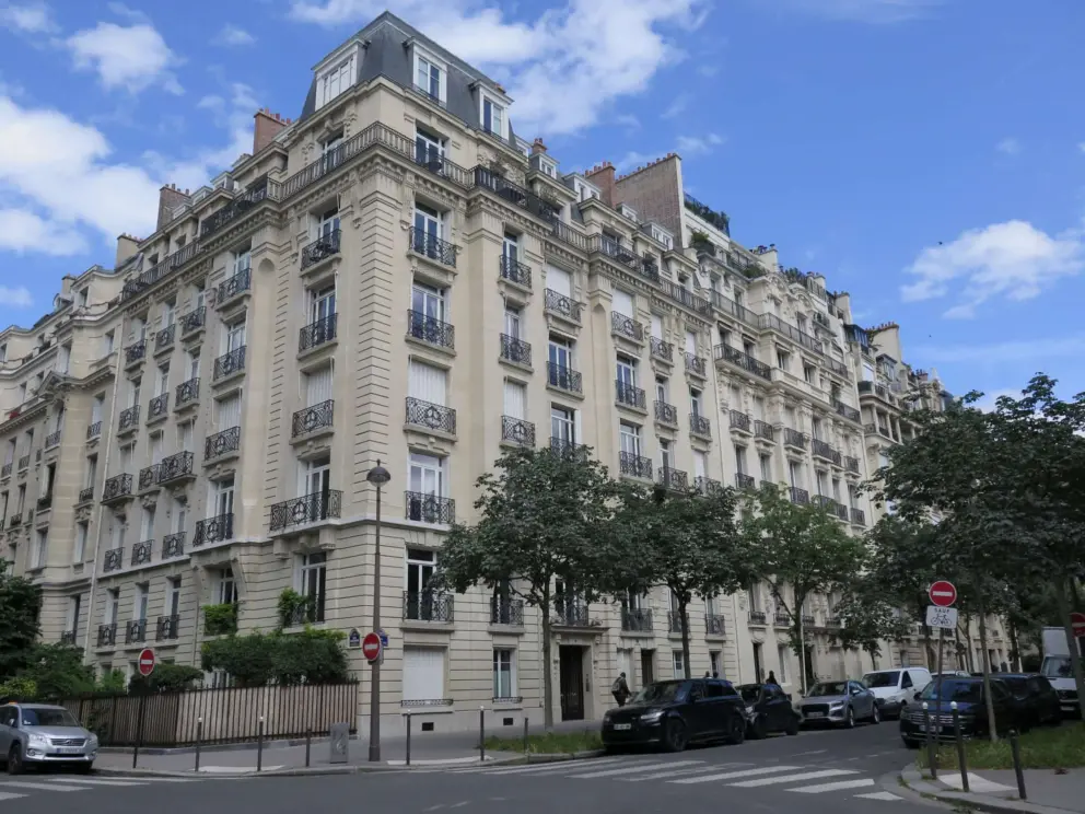 Distinctive architecture of the residences that border the Champ de Mars. 
