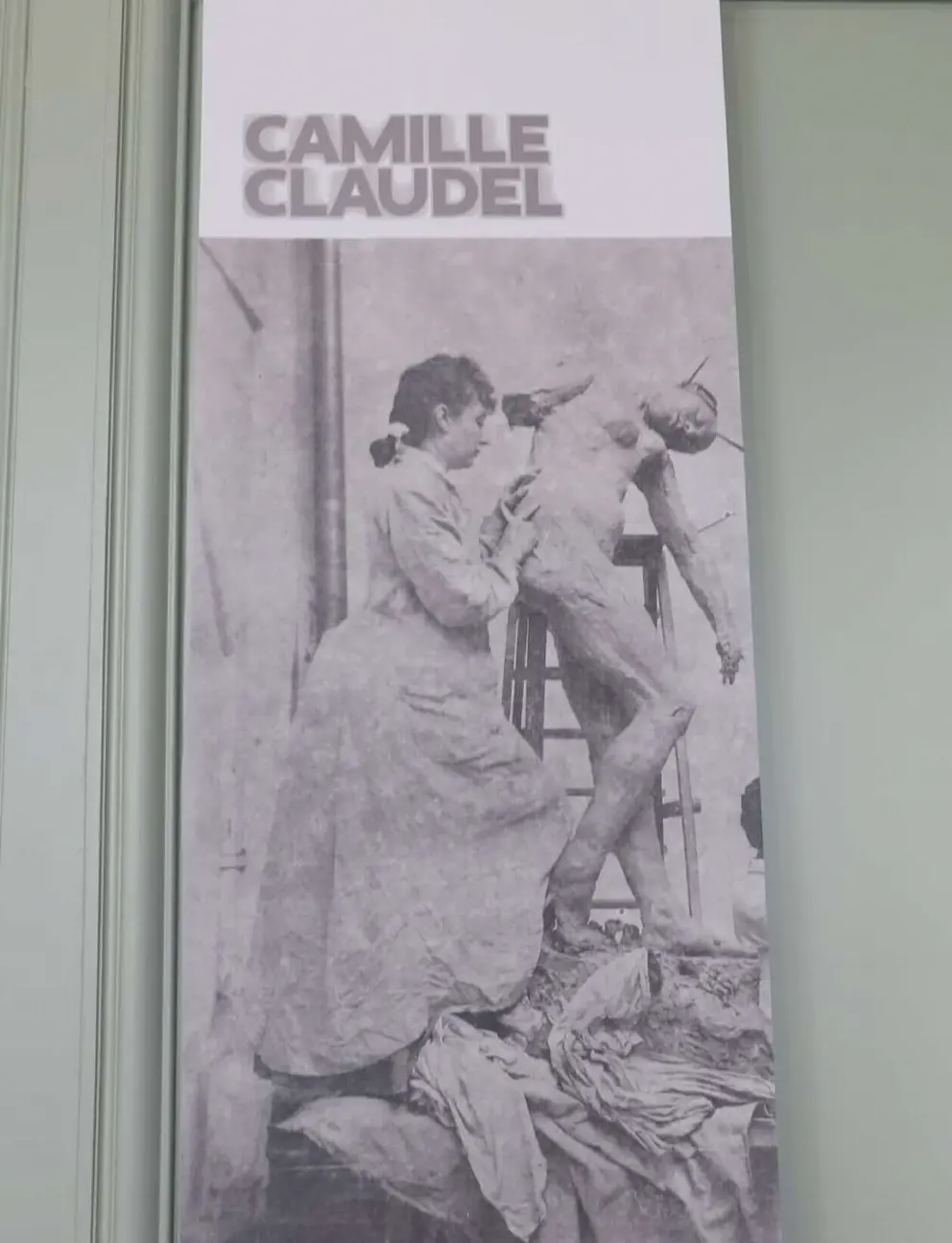 Photo of Camille Claudel at work. 