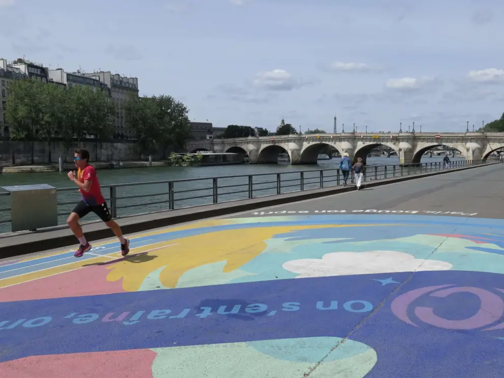 A runner inspired by the upcoming Olympics, in 2024. 