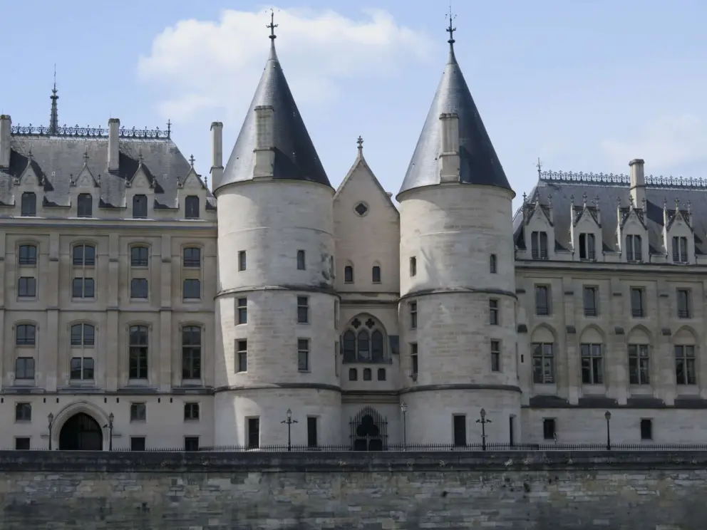 The Conciergerie, with its turrets and gothic windows. 