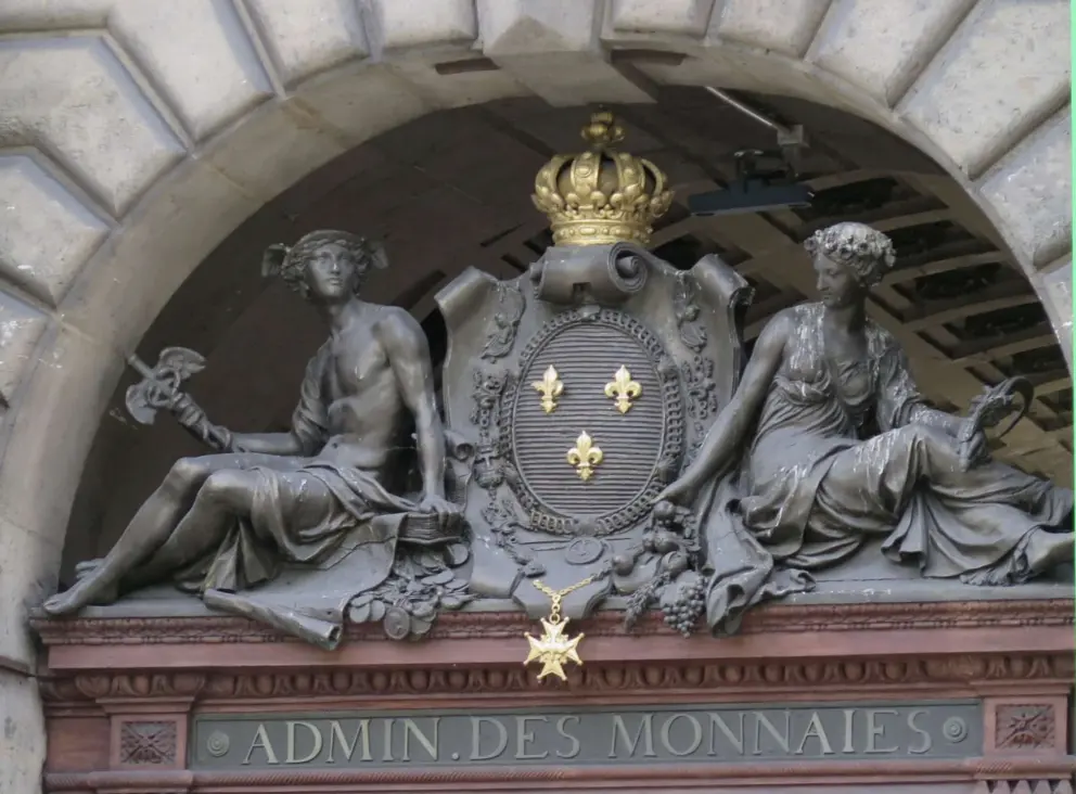 Monnaie de Paris is a museum with beautiful sculptures you see as you walk along Quai de Conti. 