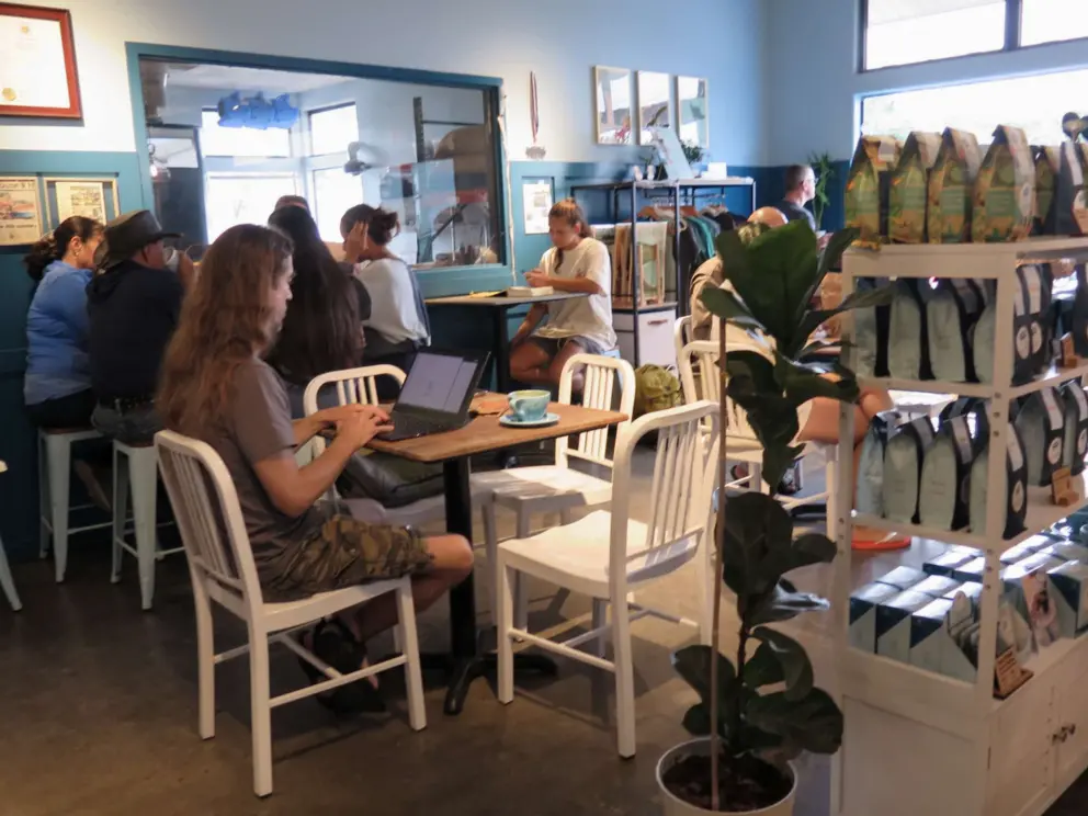 Big Island Coffee Roasters is a popular coffee shop nearby. 