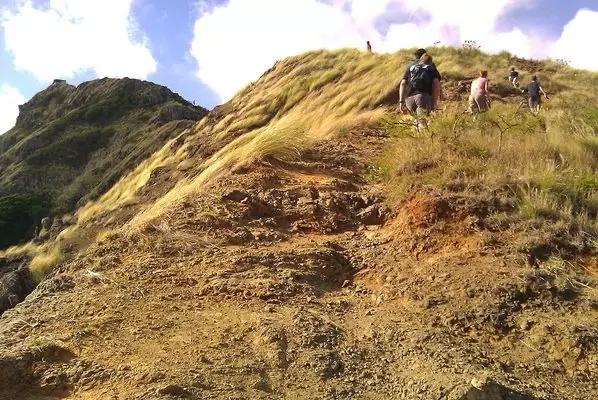 The steep short climb up.