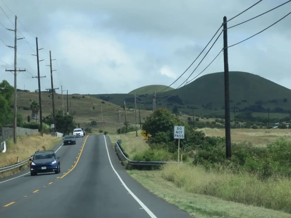 As you approach Waimea town on Highway 19 you pass cinder cones!
