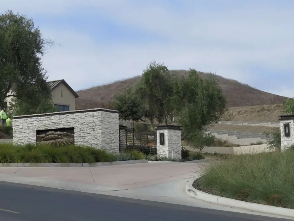 Entry gate to Vineda development. 