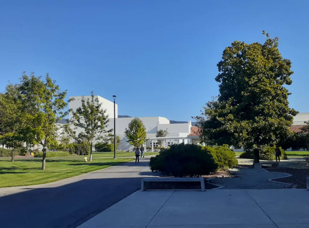 Walkways and benches. 