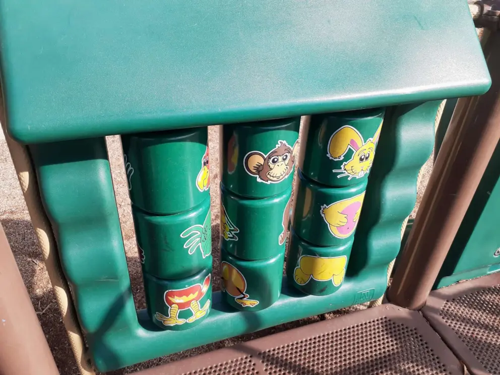 You can line up three different animals, on this playground activity. 