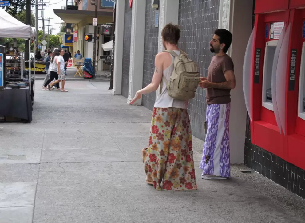 Bohemian man with a backpack.
