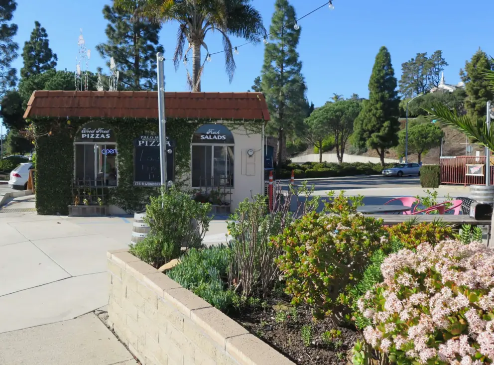 Palo Mesa is in an ivy-covered building with arched windows. 