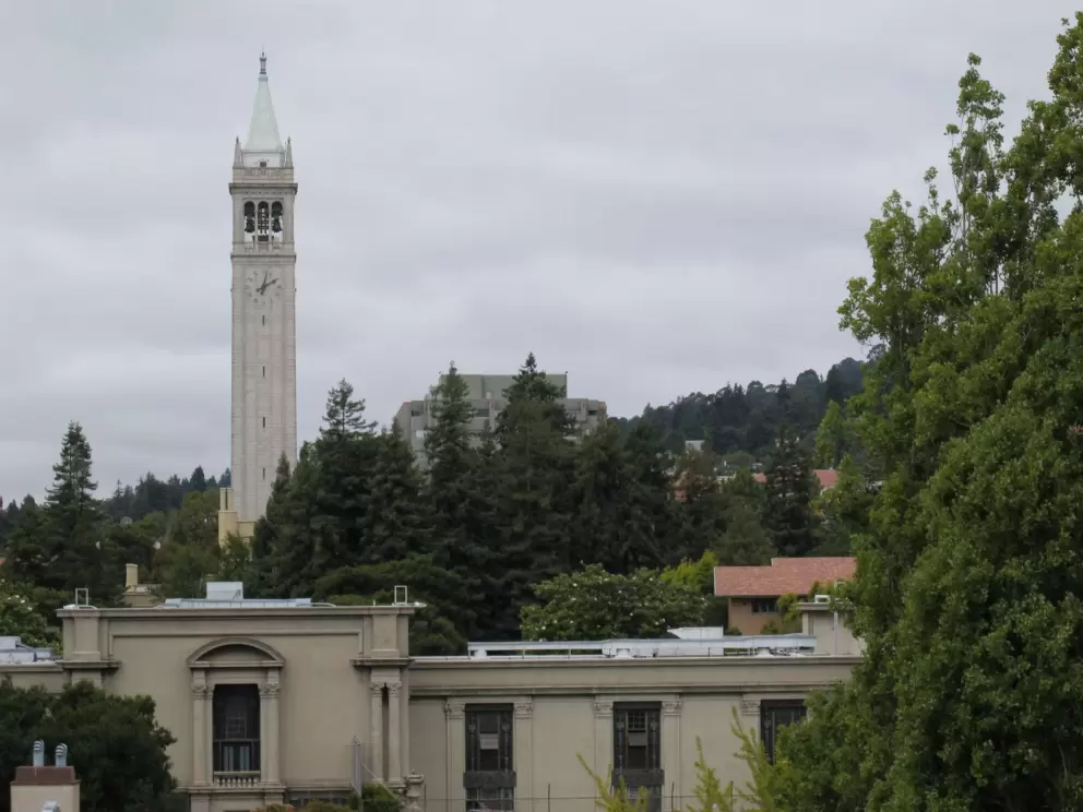 The Campanile, built in 1914, as seen from Graduate by Hilton Hotel. 