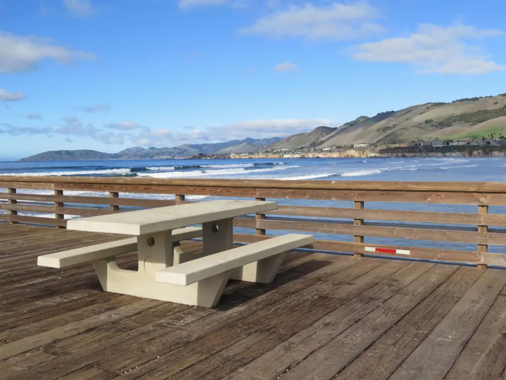 Picnic table with a view. 