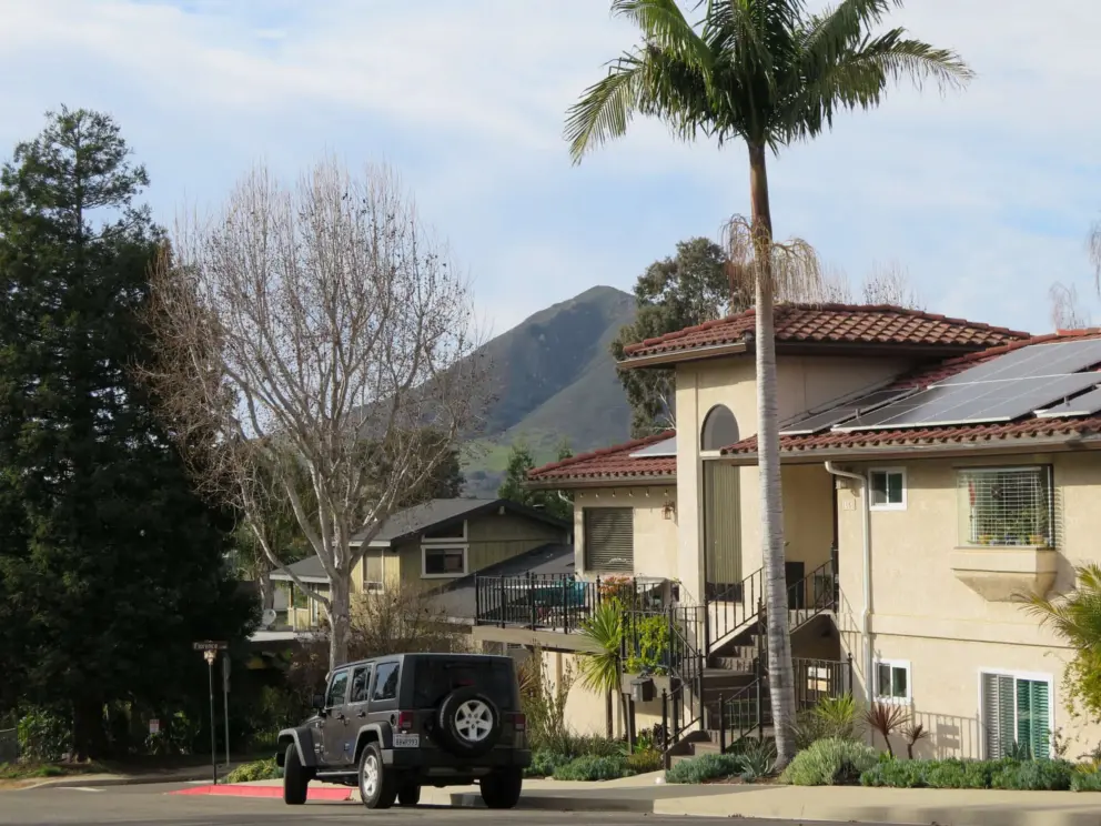 Some of the houses have a Mediterranean look on Bushnell Street. 