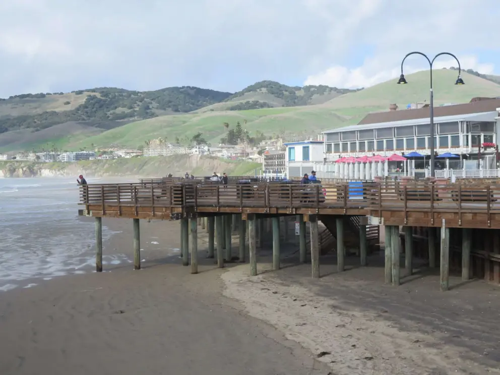 The wooden boardwalk at the end of Pomeroy Ave. 