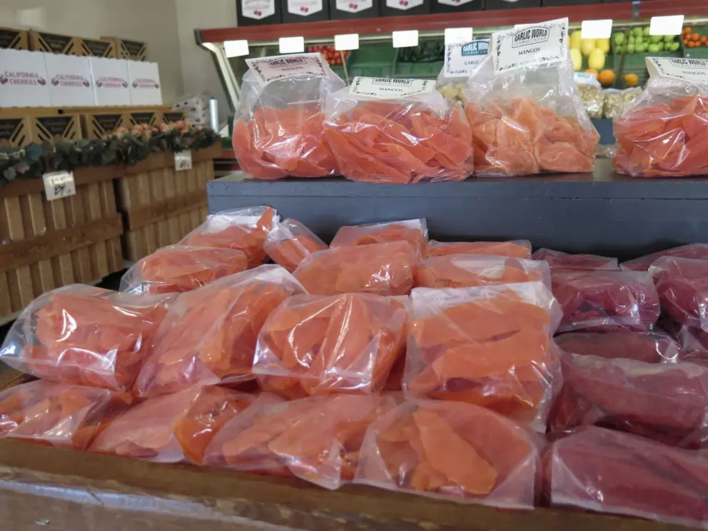Dried mango for sale.