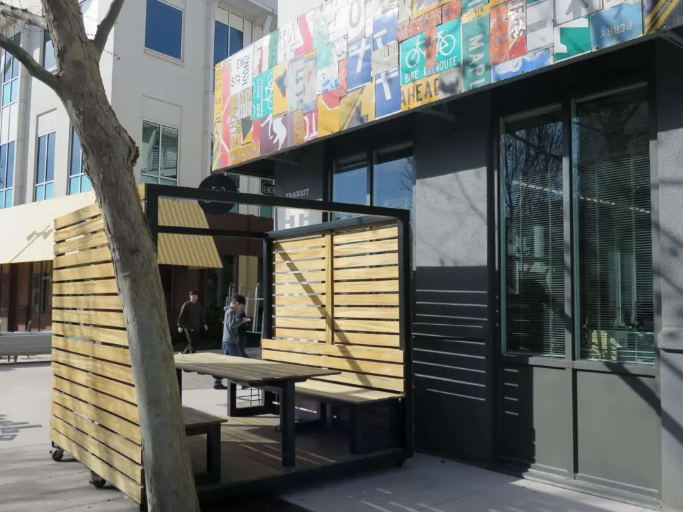 Wooden cabana. 