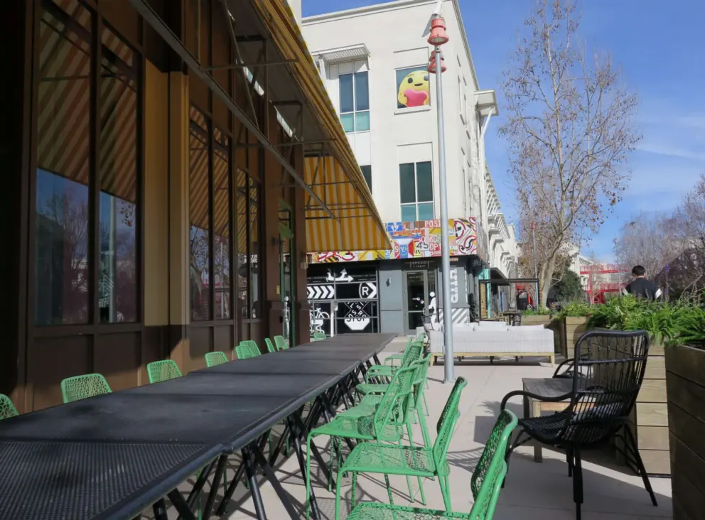 Seating near the BBQ cafe.