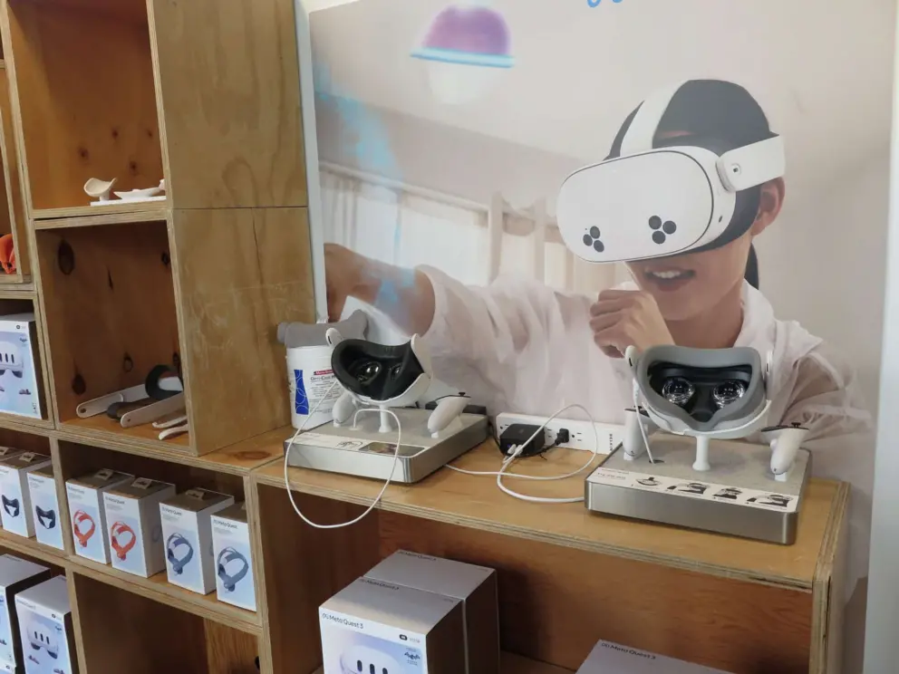 You can try out the headsets. 