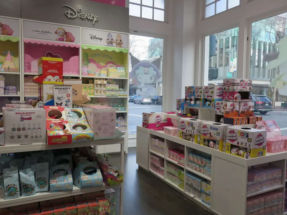 Inside the Miniso store. 