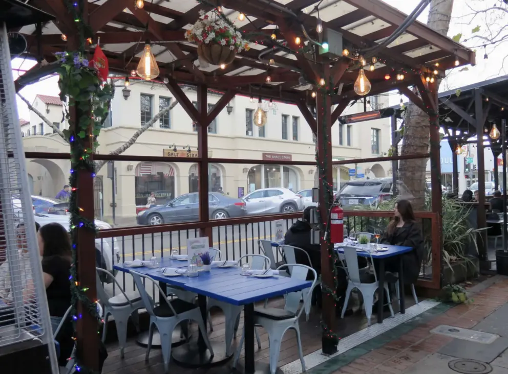 Pretty lights at a cafe. 