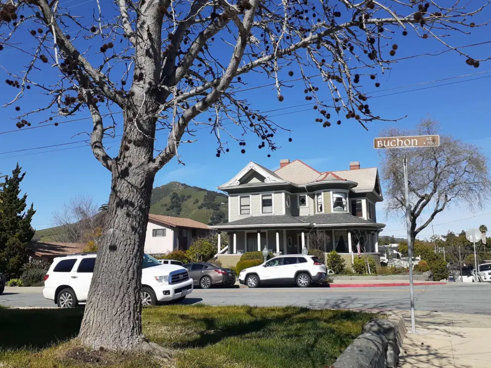 The top of the hill on Buchon Street is where the loveliest views are found. 