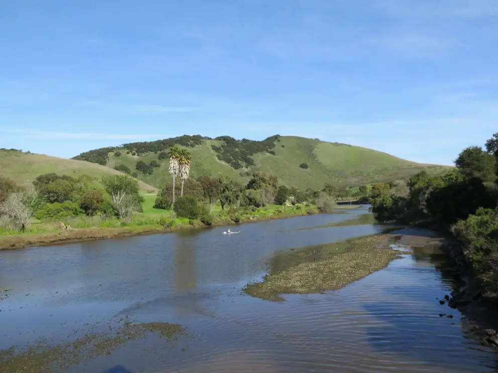 You can see the creek from the pedestrian bridge. 
