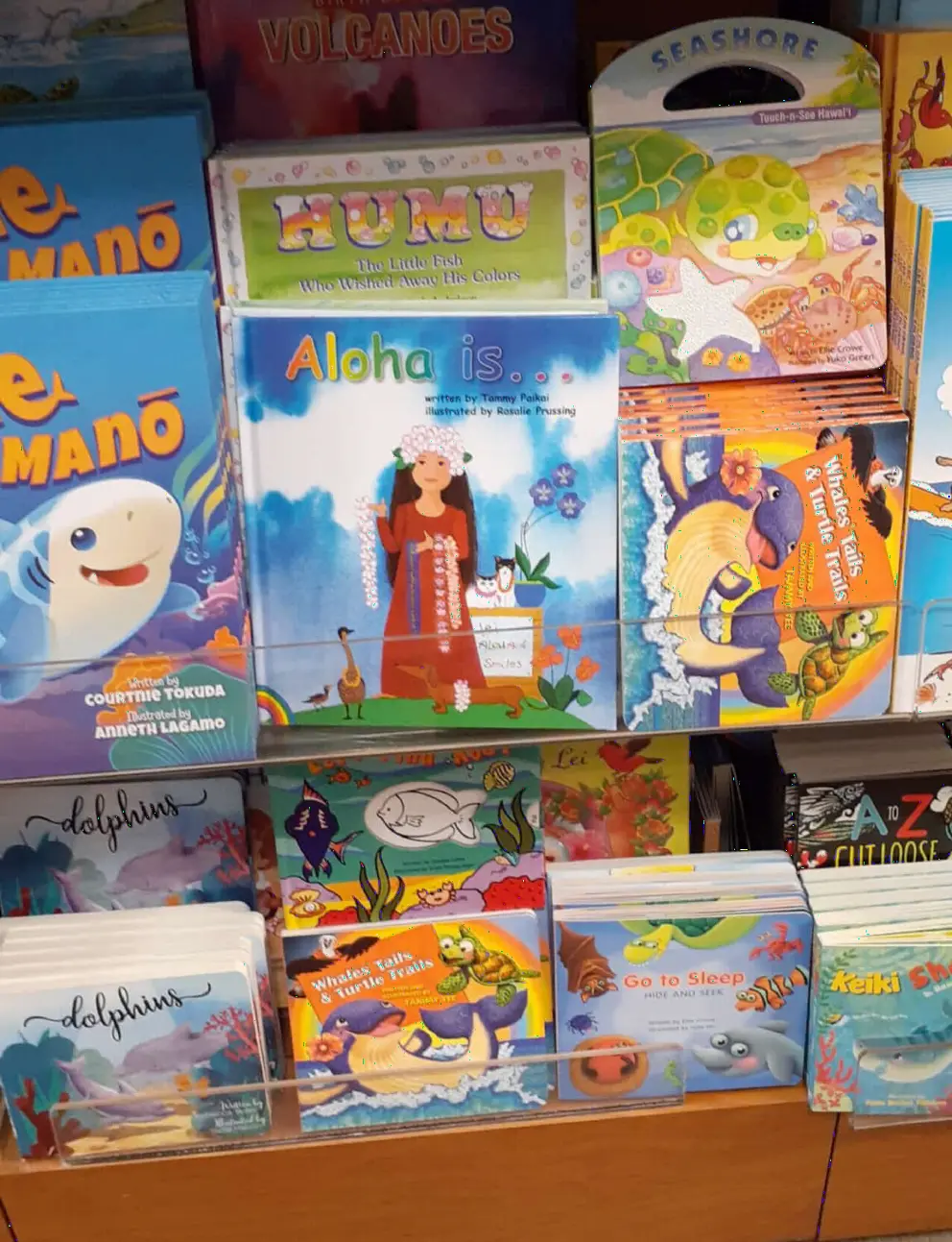 Cute books for kids inside Island Country Market. 