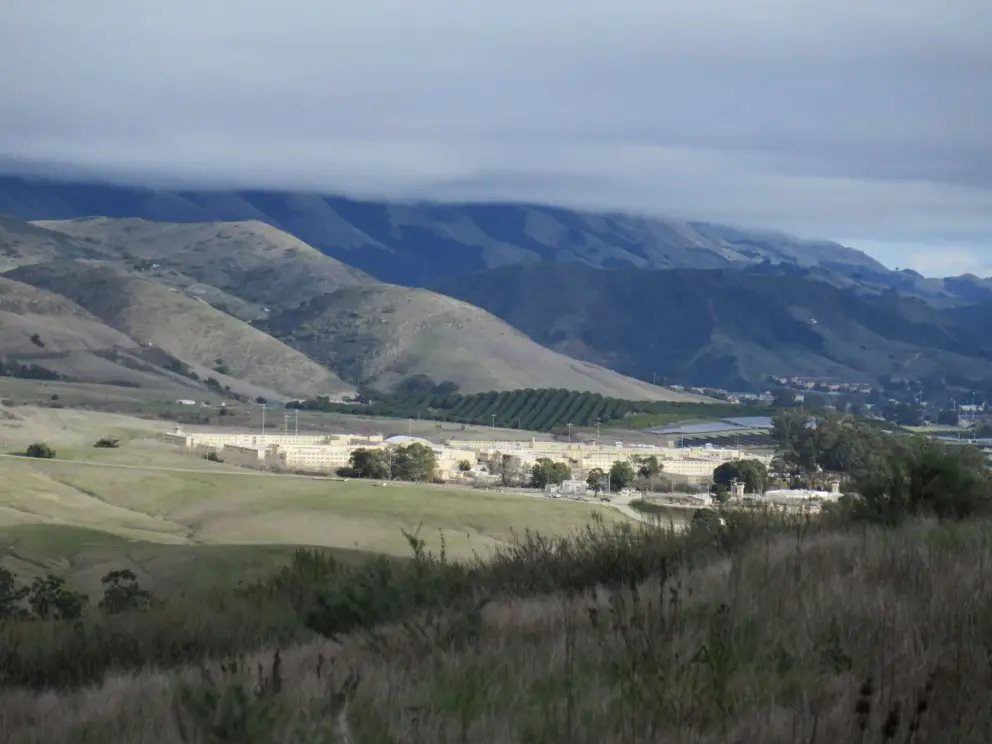 Beautiful light shining on the orange groves of Cal Poly. 