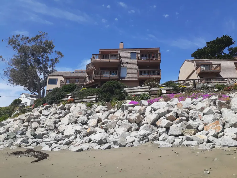 Condos above the beach. 