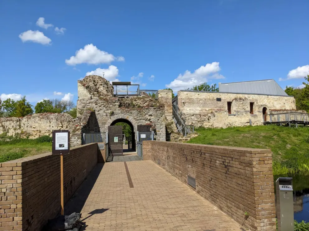 The fortified entrance to the castle. 