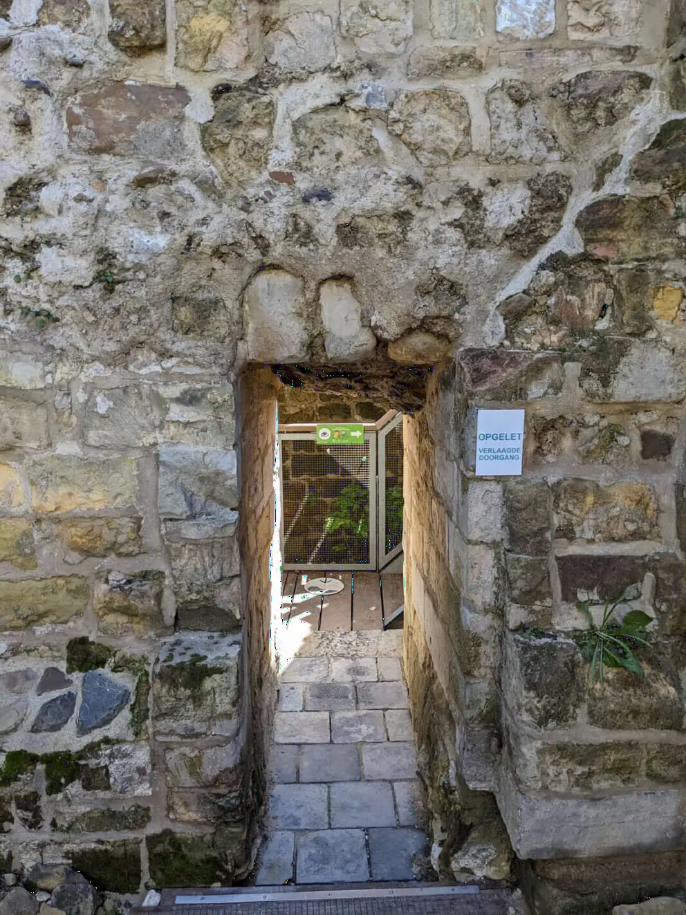 Narrow stone doorway at the fortification.