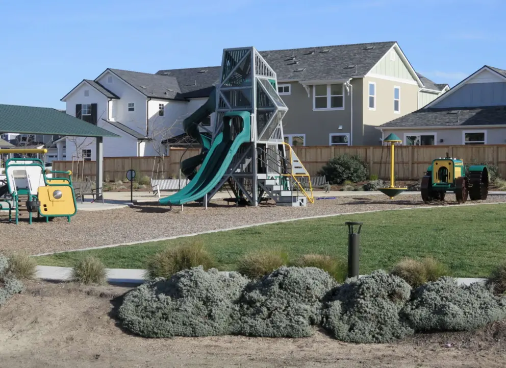 The large playground looks exciting when you arrive!