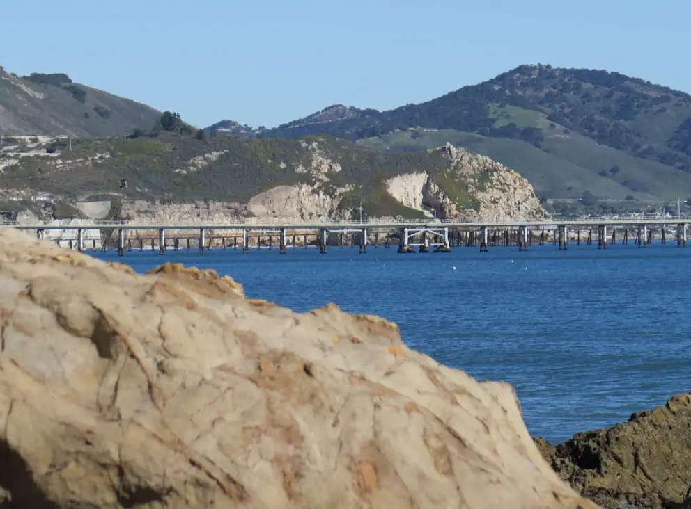 Looking toward Avila Beach town and the two other piers. 