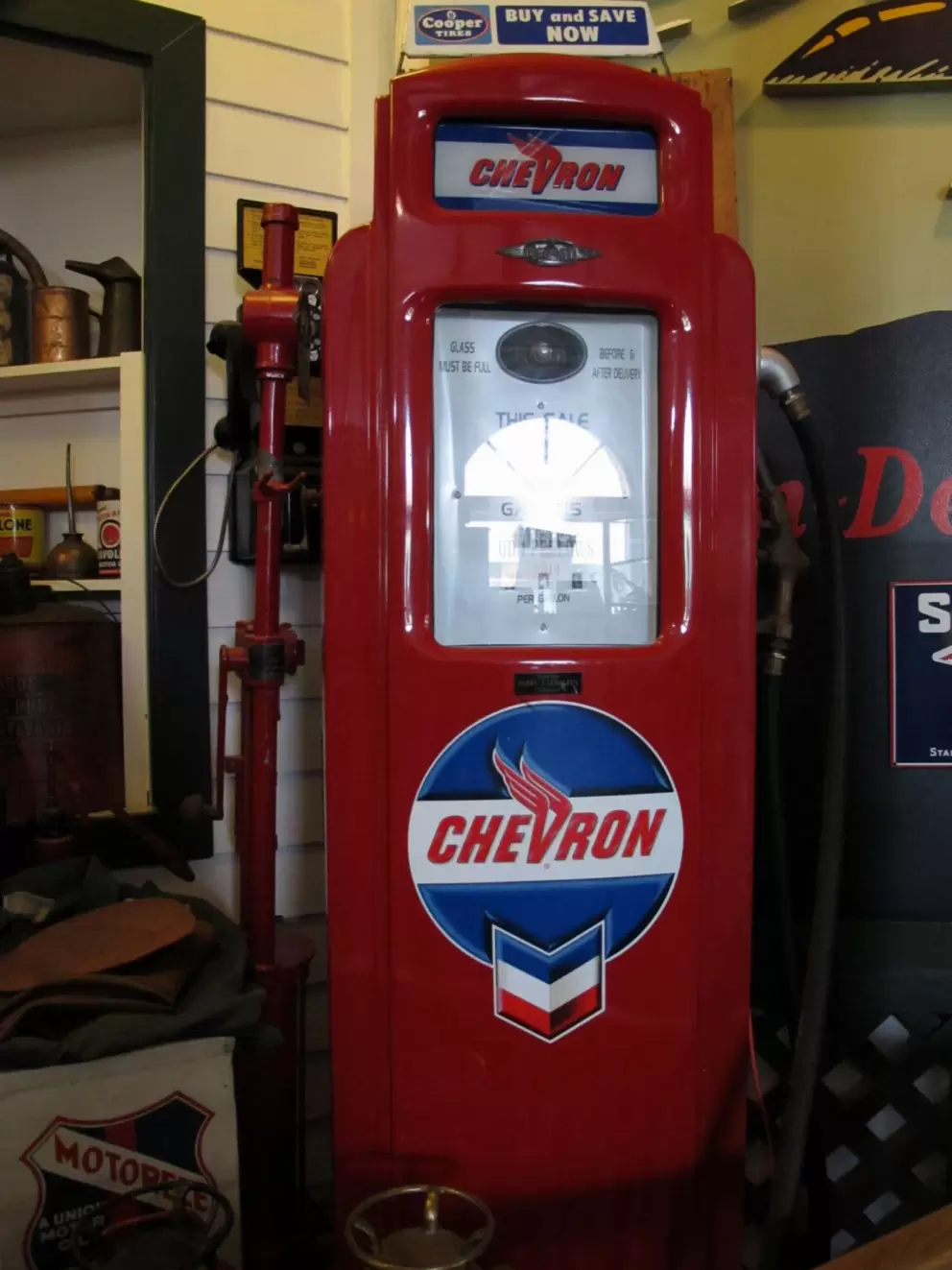 Old Chevron gas pump.