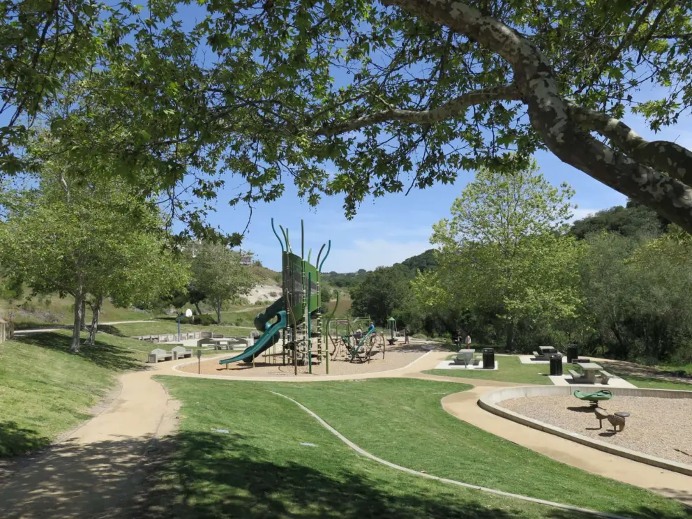 The view of the playground when you arrive. 
