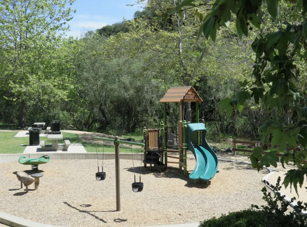Looking down at the toddler park. 