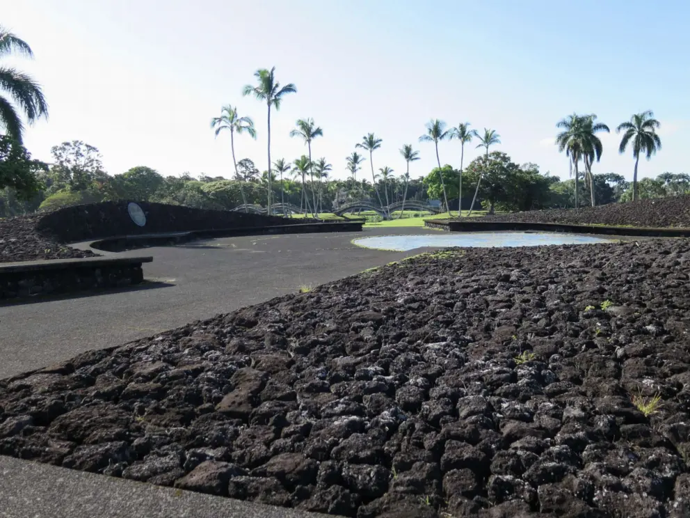 Lava rock amphitheater. 
