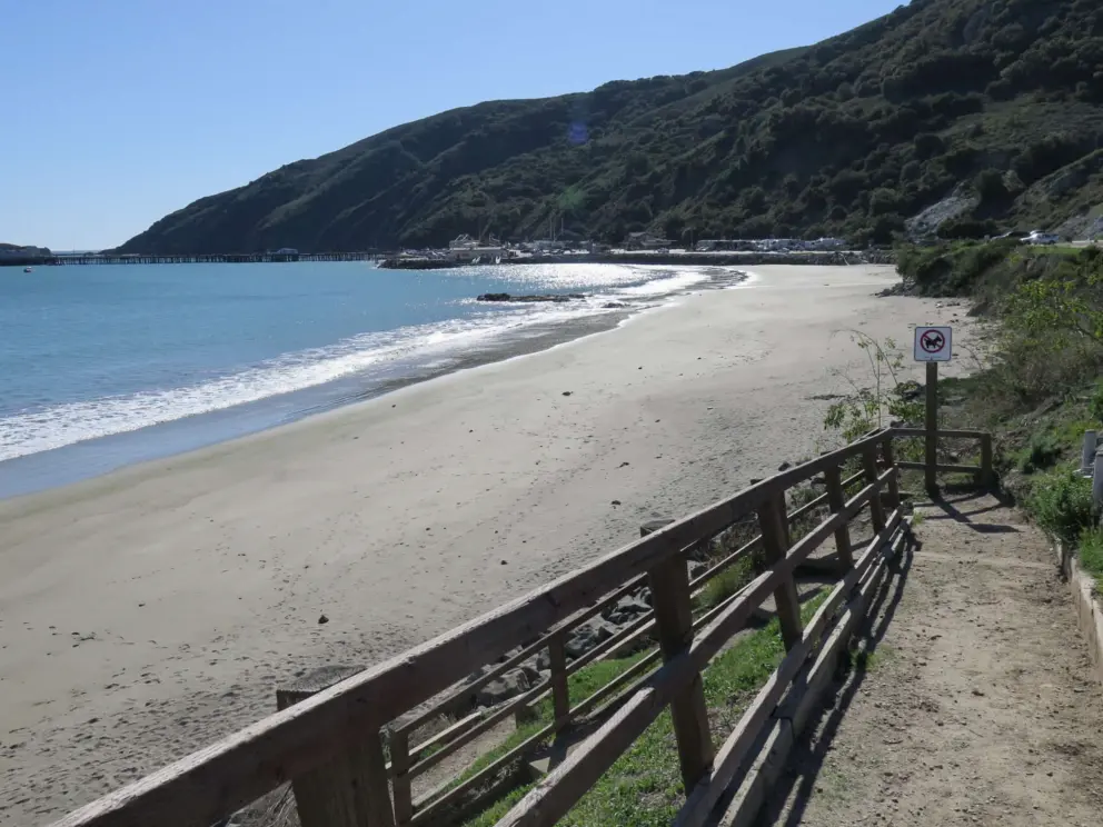 The stairs down to the beach. 