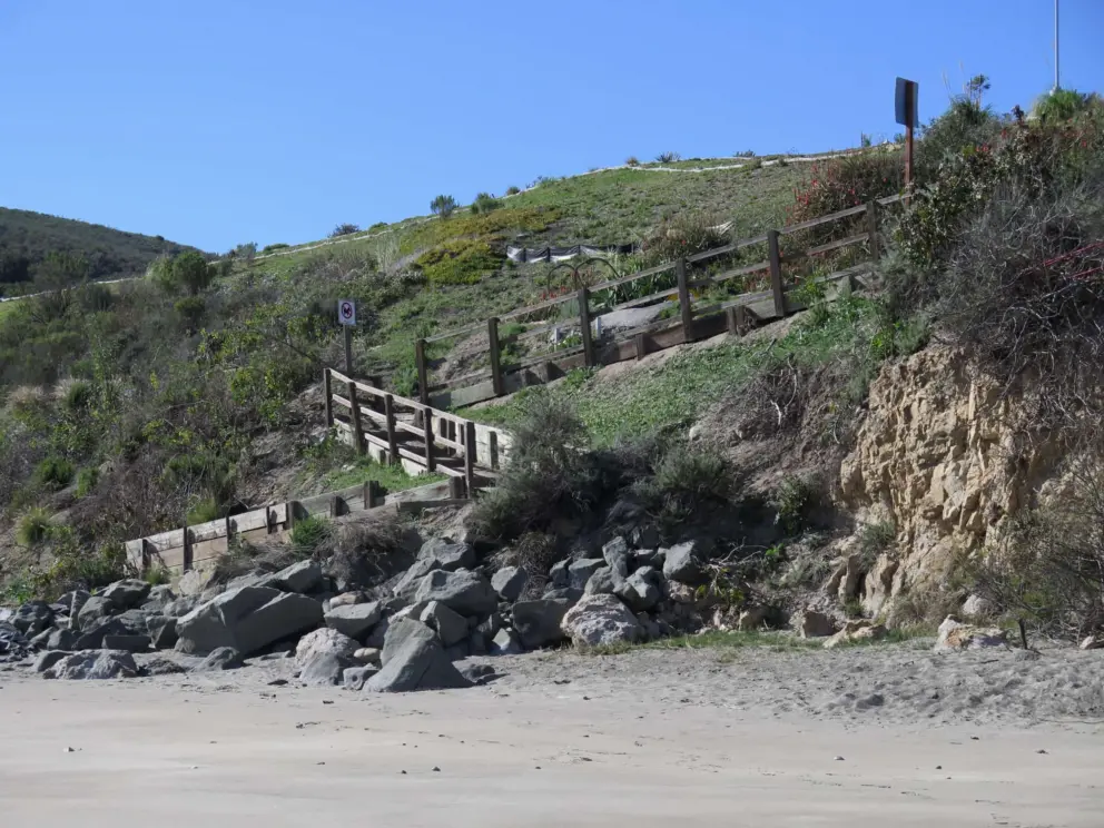 The stairs down to the beach. 