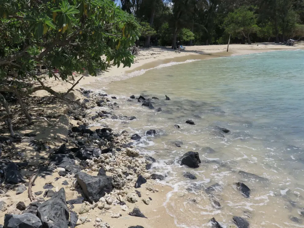 The rocky part that divides this beach from Kanaha Beach Park's main section.
