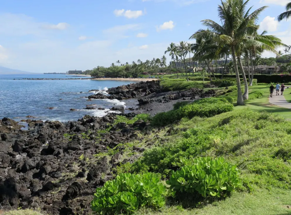 Walking the path, with Ulua Beach at the northern end. 