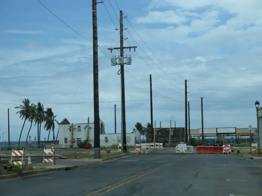 The town of Lahaina is still in ruins. 
