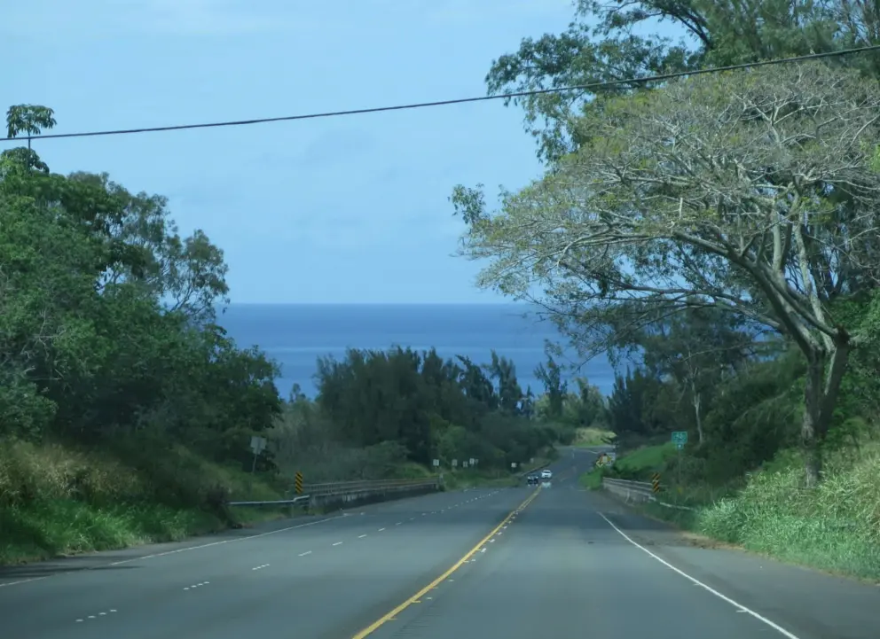 Driving along Highway 30. 