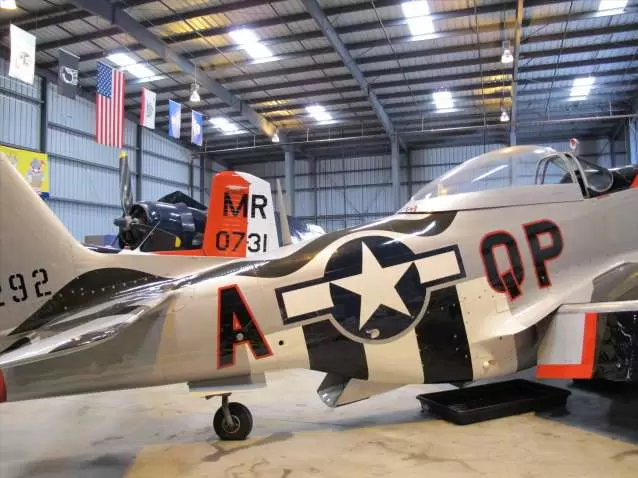 Another plane inside the hangar.