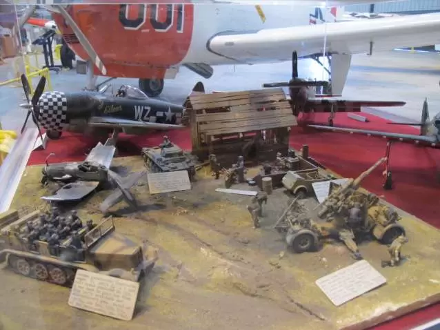 Interesting exhibits inside the hangar.