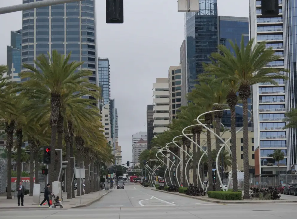 Views across the street to downtown San Diego.