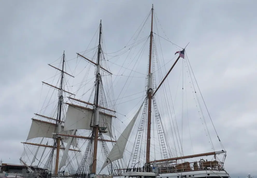 Rigging of Star of India, outside the maritime museum. 