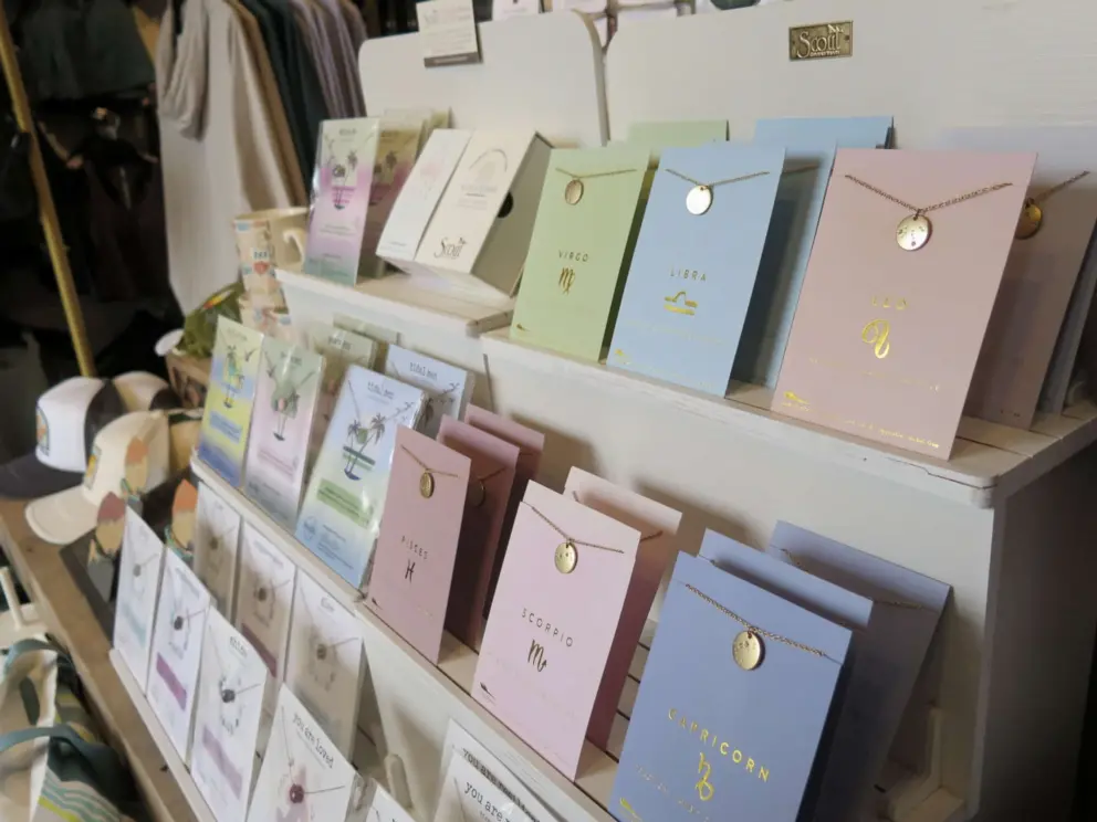 Jewelry at Urban Beach House store. 
