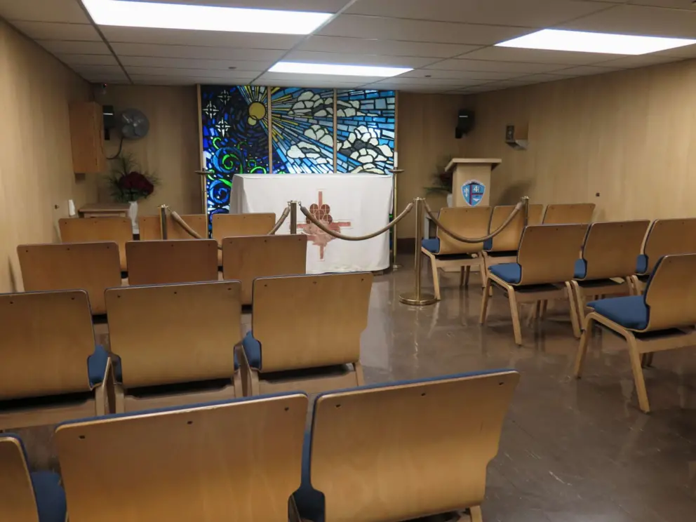 The chaplain department, where many services were held each week. 