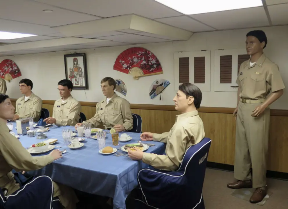 Senior officers in the wardroom.